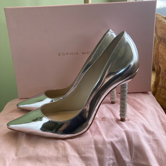 Sophia Webster Silver Coco Crystal Shoes - Picture 7 of 9